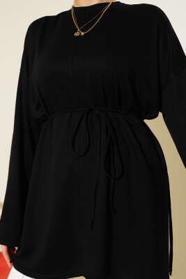 Yan Yırtmaçlı Duble Kol Tunik Siyah - 300-500 TL Ürünler