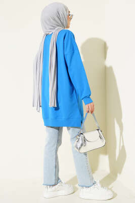 Yan Yırtmaçlı Kurdele Nakış Detaylı Tunik Saks - 300-500 TL Ürünler
