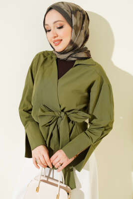 Yandan Bağlamalı Bluz Haki - Bluz