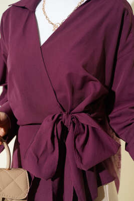 Yandan Bağlamalı Bluz Magenta - Bluz
