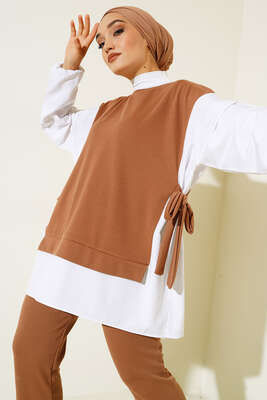 Yandan Bağlamalı Fitilli İkili Takım Camel - İKİLİ TAKIM