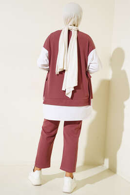 Yandan Bağlamalı Fitilli İkili Takım Gül Kurusu - İKİLİ TAKIM