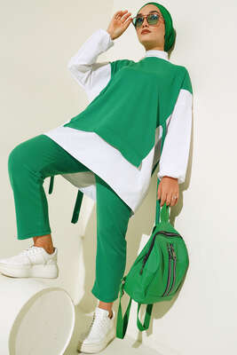 Yandan Bağlamalı Fitilli İkili Takım Yeşil 