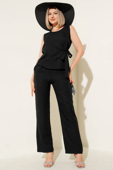 Yandan Bağlamalı İkili Takım Siyah - Kadın Giyim Modelleri