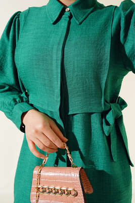 Yandan Bağlamalı İkili Takım Yeşil - İKİLİ TAKIM