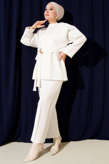 Yandan Bağlamalı Scuba İkili Takım Beyaz - İkili Takım