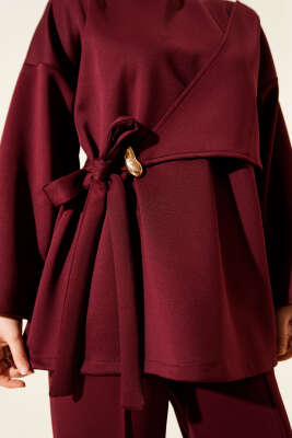 Yandan Bağlamalı Scuba İkili Takım Bordo - İkili Takım