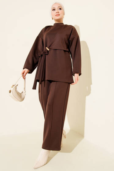 Yandan Bağlamalı Scuba İkili Takım Kahve - İkili Takım