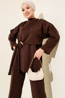 Yandan Bağlamalı Scuba İkili Takım Kahve - İkili Takım