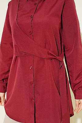 Yandan Bağlamalı Tunik Bordo - Tunik