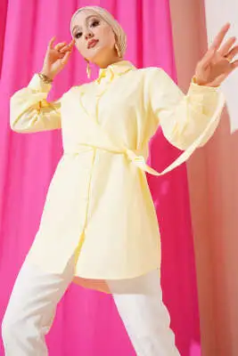 Yandan Bağlamalı Tunik Sarı 