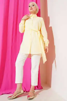 Yandan Bağlamalı Tunik Sarı - Yılın Fırsatı