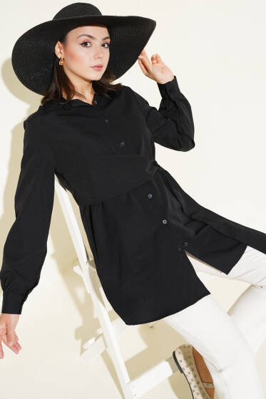 Yandan Bağlamalı Tunik Siyah - Tunik