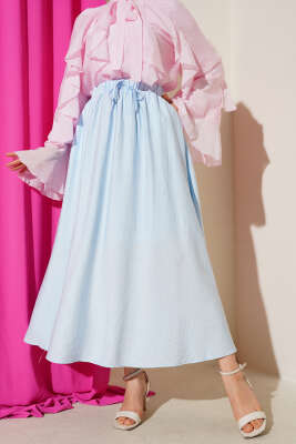 Yandan Cep Detaylı Kloş Etek Bebe Mavi 