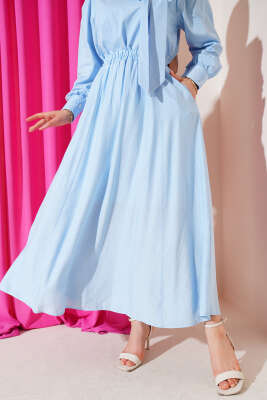 Yandan Cepli Kloş Etek Bebe Mavi