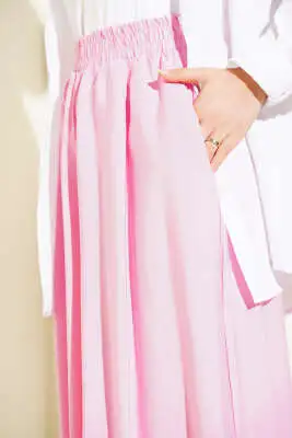 Yandan Cepli Salaş Tensel Pantolon Pembe - Pantolon
