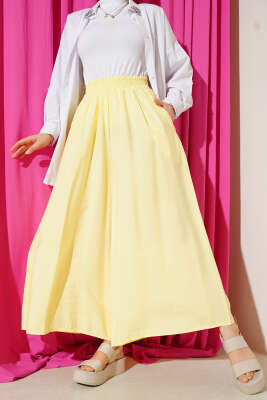 Yandan Cepli Salaş Tensel Pantolon Sarı - 300-500 TL Ürünler