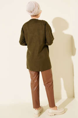 Yandan İp Bağlamalı Tunik Haki - Tunik