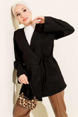 Yandan İp Bağlamalı Tunik Siyah - MD TREND