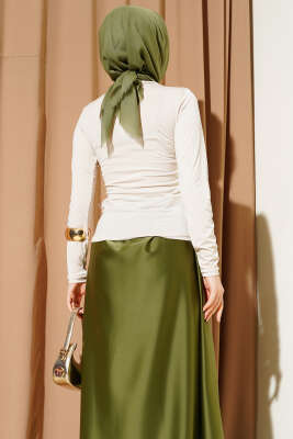 Yanı Bağlamalı Sandy Bluz Bej - Yılın Fırsatı