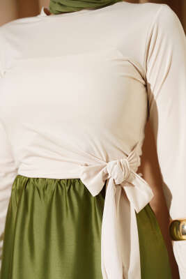 Yanı Bağlamalı Sandy Bluz Bej - Yılın Fırsatı