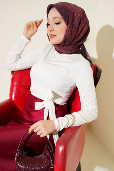 Yanı Bağlamalı Sandy Bluz Ekru - Bluz