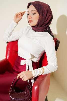 Yanı Bağlamalı Sandy Bluz Ekru - SAS