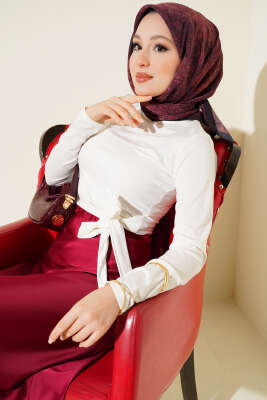 Yanı Bağlamalı Sandy Bluz Ekru - Yılın Fırsatı