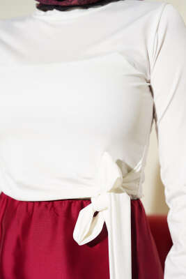 Yanı Bağlamalı Sandy Bluz Ekru - Yılın Fırsatı