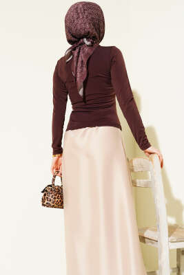 Yanı Bağlamalı Sandy Bluz Kahve - Bluz