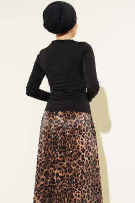 Yanı Bağlamalı Sandy Bluz Siyah - Yılın Fırsatı