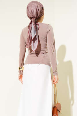 Yanı Bağlamalı Sandy Bluz Vizon - Yılın Fırsatı