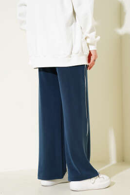 Yanı Biyeli Bel Lastikli Pantolon Füme - Yılın Fırsatı