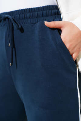 Yanı Biyeli Bel Lastikli Pantolon Füme - Yılın Fırsatı