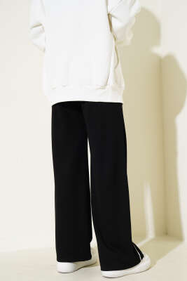 Yanı Biyeli Bel Lastikli Pantolon Siyah - Yılın Fırsatı