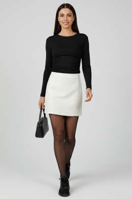 Yanı Büzgülü Body Siyah - Yılın Fırsatı