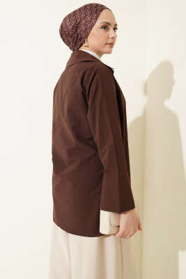 Yanı İp Bağlamalı Kimono Kahve - Dış Giyim&Mont