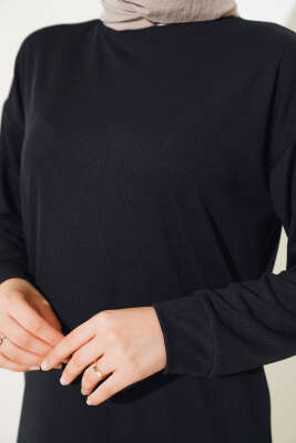 Yanı Yırtmaçlı Fitilli İkili Takım Siyah - İKİLİ TAKIM