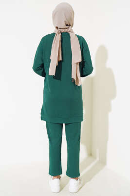 Yanı Yırtmaçlı Fitilli İkili Takım Yeşil - İKİLİ TAKIM