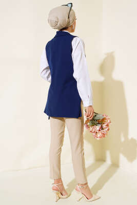 Yanları Açık Yelek Lacivert - Tunik