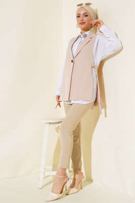 Yanları Açık Yelek Taş - Tunik