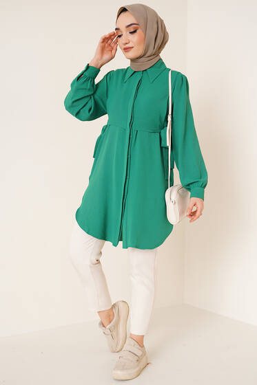 Yanları Bağlama Detaylı Gömlek Benetton - Tunik