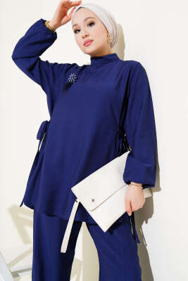 Yanları Bağlamalı Tunik İkili Takım Lacivert - 700-1000 TL Ürünler