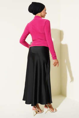 Yanları Büzgü Detaylı Sandy Bluz Magenta - Yılın Fırsatı