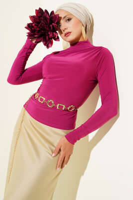 Yanları Büzgü Detaylı Sandy Bluz Menekşe 