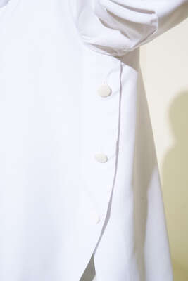 Yanları Çıt Çıt Düğmeli Gömlek Beyaz - Gömlek