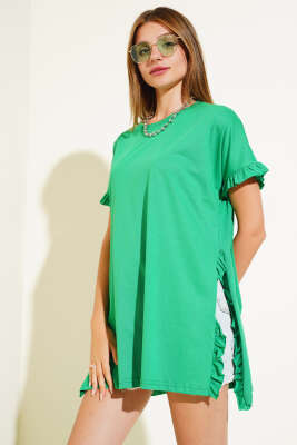 Yanları Fırfırlı T-shirt Benetton - Kadın Giyim Modelleri