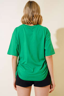 Yanları İp Büzgülü T-shirt Benetton - Thumbnail