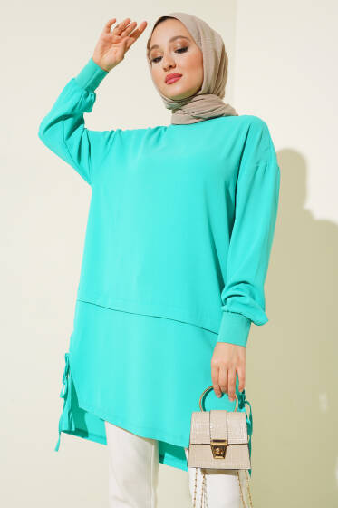 Yanları İpli Tunik Yeşil - Tunik