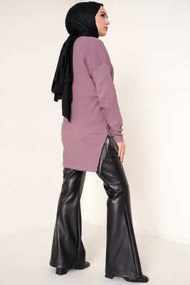 Yanları Püskül Zincir Detaylı Tunik Magenta - Tunik